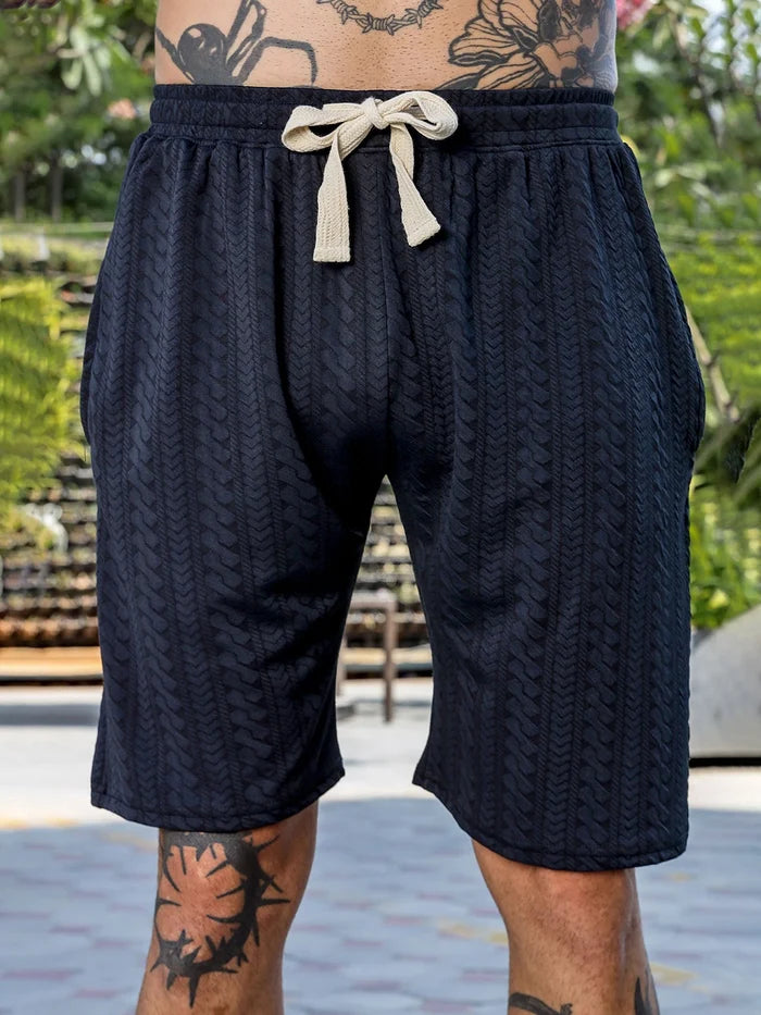 House Of Koala Black Casual Wear Knitted All-Day Comfort Shorts