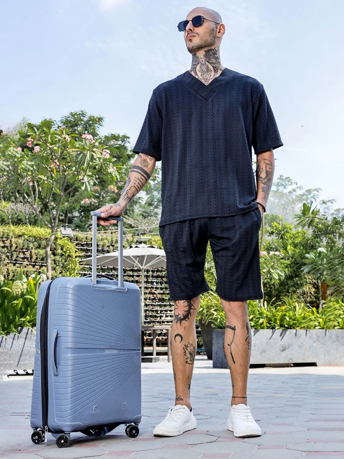 House Of Koala Black Casual Wear Knitted All-Day Comfort Shorts