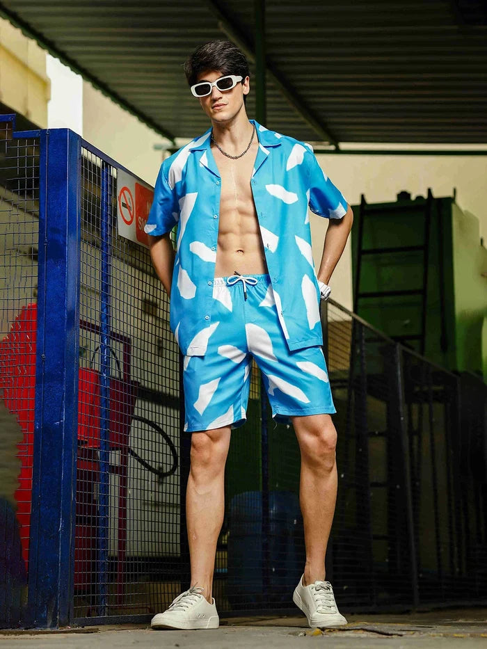 House Of Koala Blue Abstract Printed Shorts