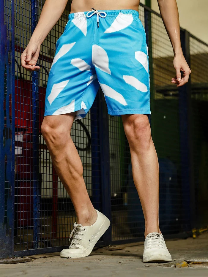 House Of Koala Blue Abstract Printed Shorts