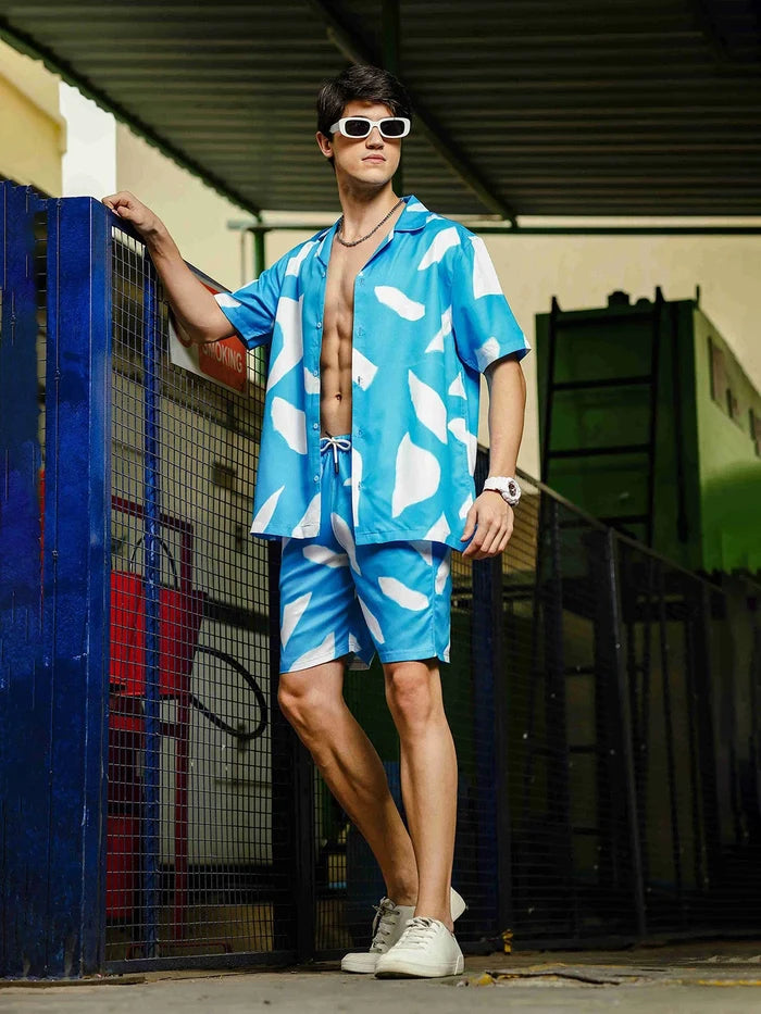 House Of Koala Blue Abstract Printed Shorts