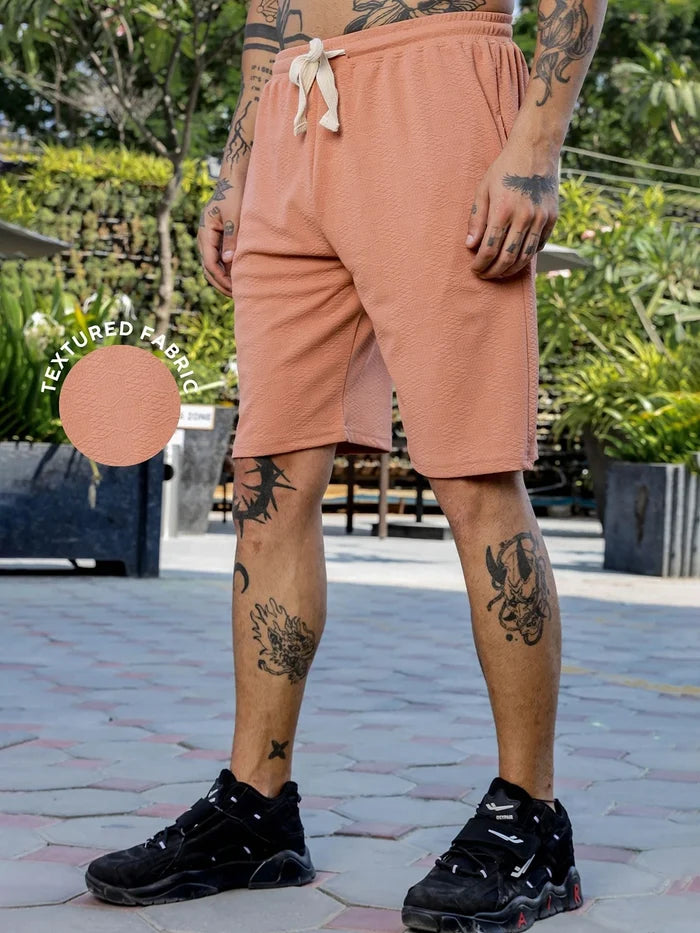 House Of Koala Brown Casual Wear Knitted All-Day Comfort Shorts