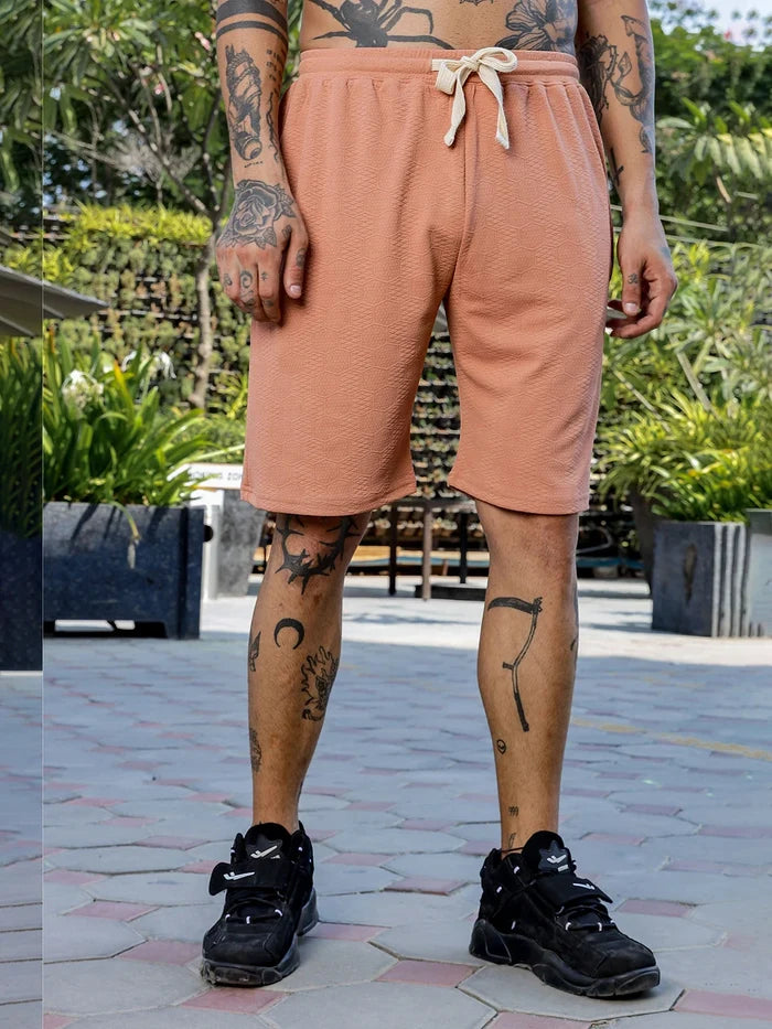 House Of Koala Brown Casual Wear Knitted All-Day Comfort Shorts
