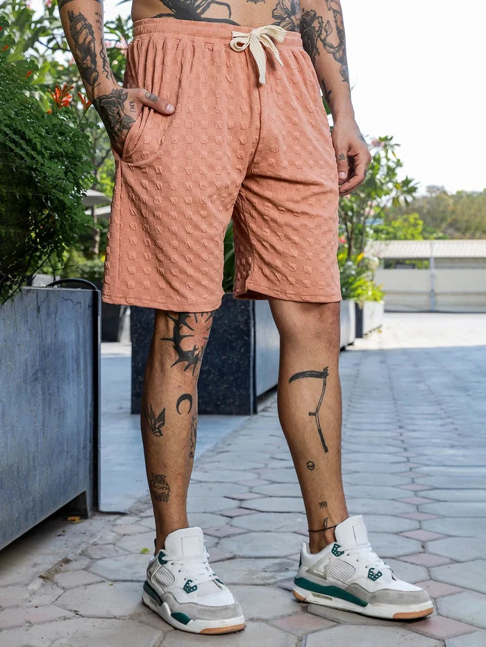 House Of Koala Brown Casual Wear Knitted All-Day Comfort Shorts