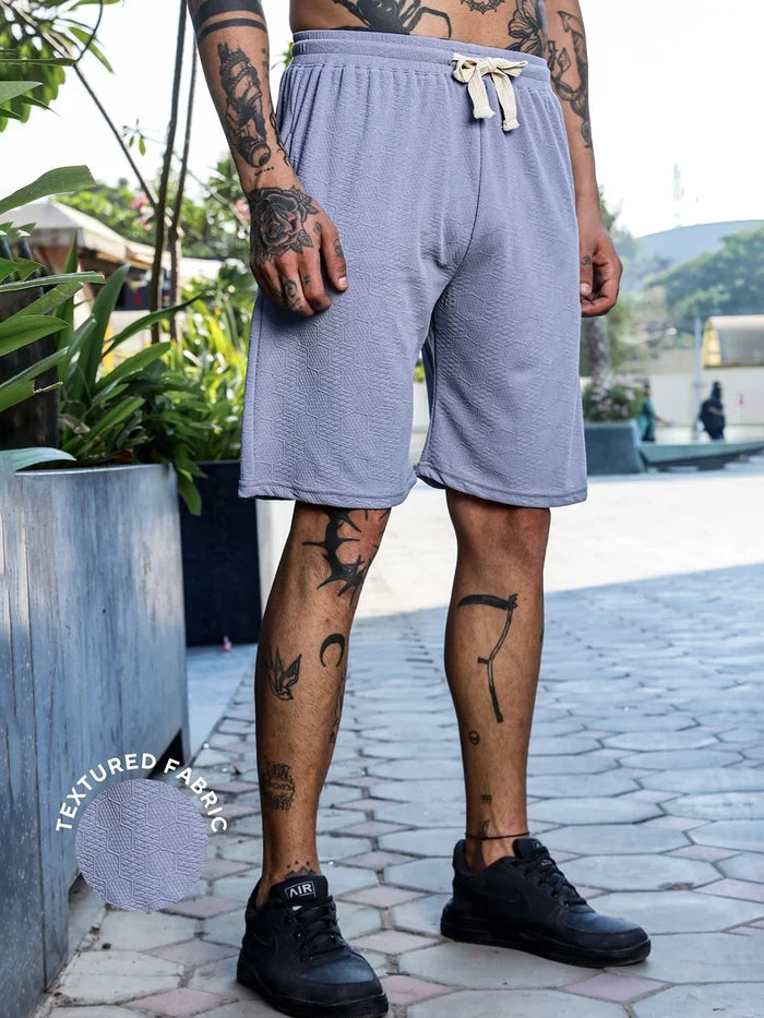 House Of Koala Grey Casual Wear Knitted All-Day Comfort Shorts