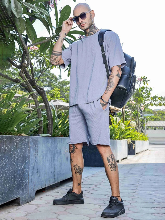 House Of Koala Grey Casual Wear Knitted All-Day Comfort Shorts