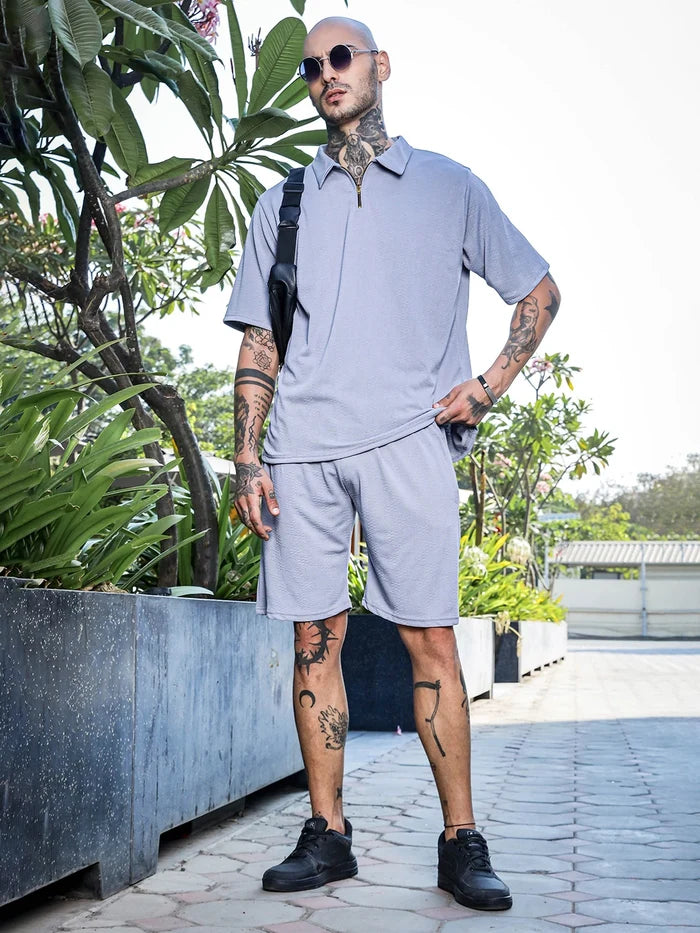 House Of Koala Grey Casual Wear Knitted All-Day Comfort Shorts
