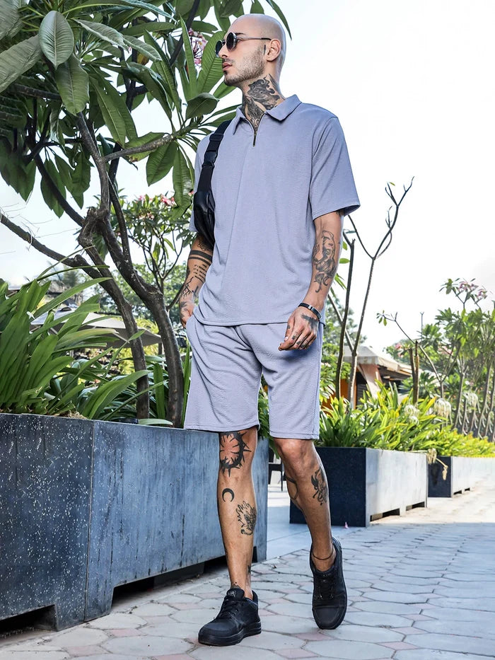 House Of Koala Grey Casual Wear Knitted All-Day Comfort Shorts