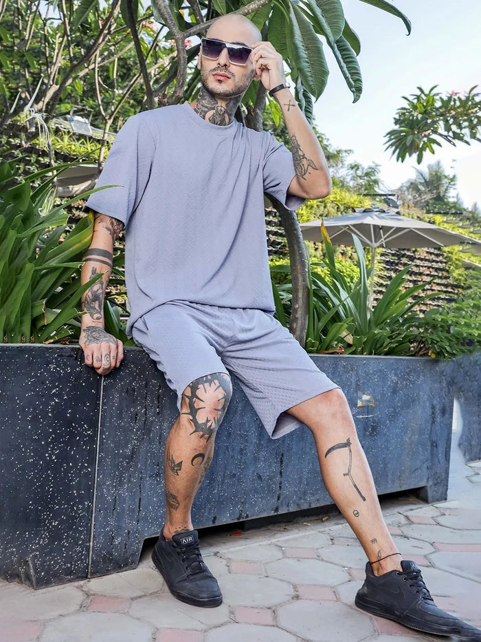 House Of Koala Grey Casual Wear Knitted All-Day Comfort Shorts
