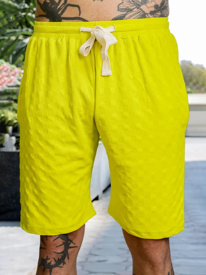 House Of Koala Lime Green Casual Wear Knitted All-Day Comfort Shorts