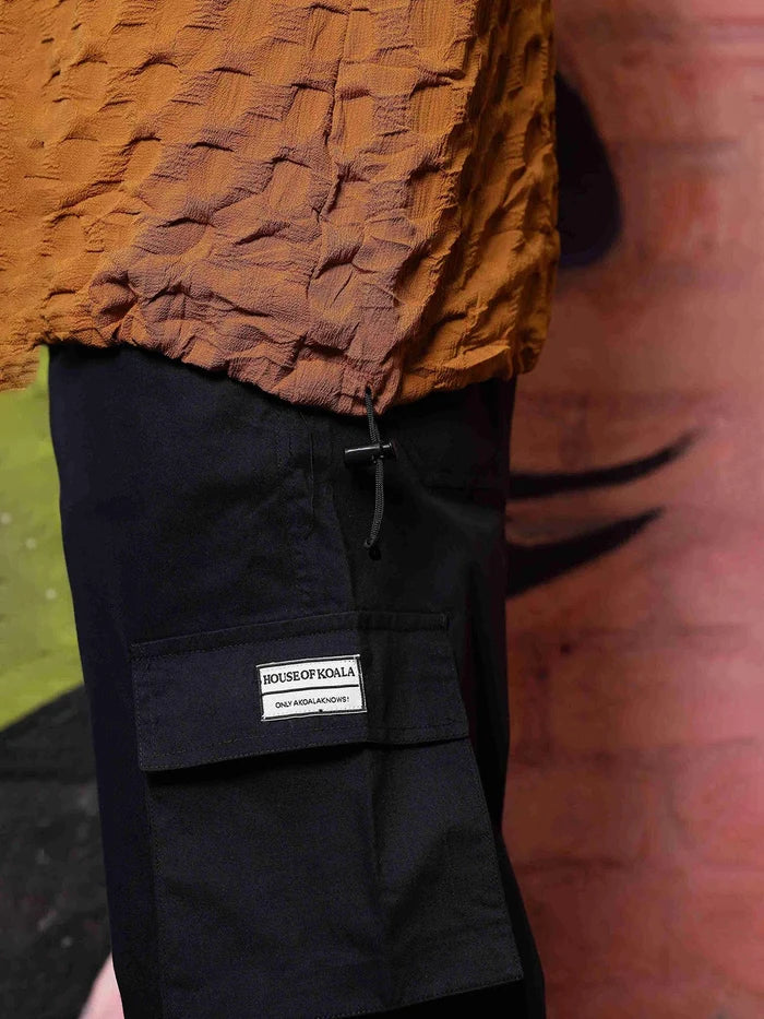 House Of Koala Mustard Oversized Textured Shirt Shacket
