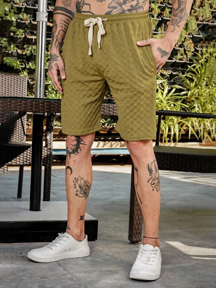 House Of Koala Olive Casual Wear Knitted All-Day Comfort Shorts