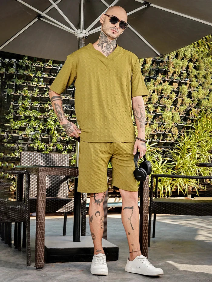 House Of Koala Olive Casual Wear Knitted All-Day Comfort Shorts