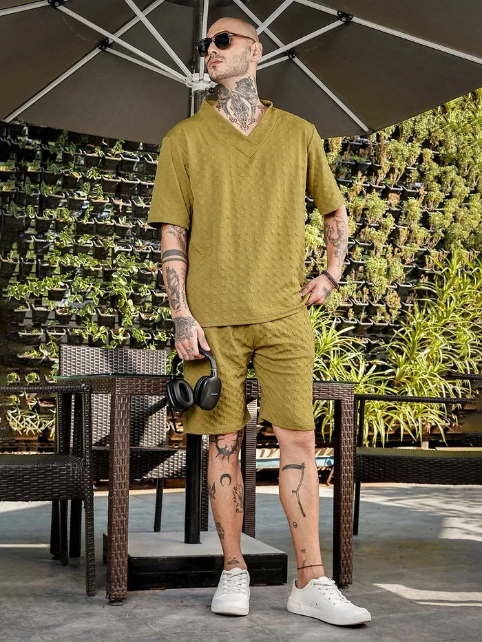 House Of Koala Olive Casual Wear Knitted All-Day Comfort Shorts