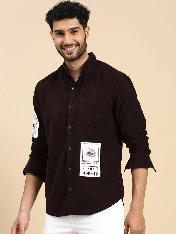 House Of Koala Relaxed Fit Brown Corduroy Shirt
