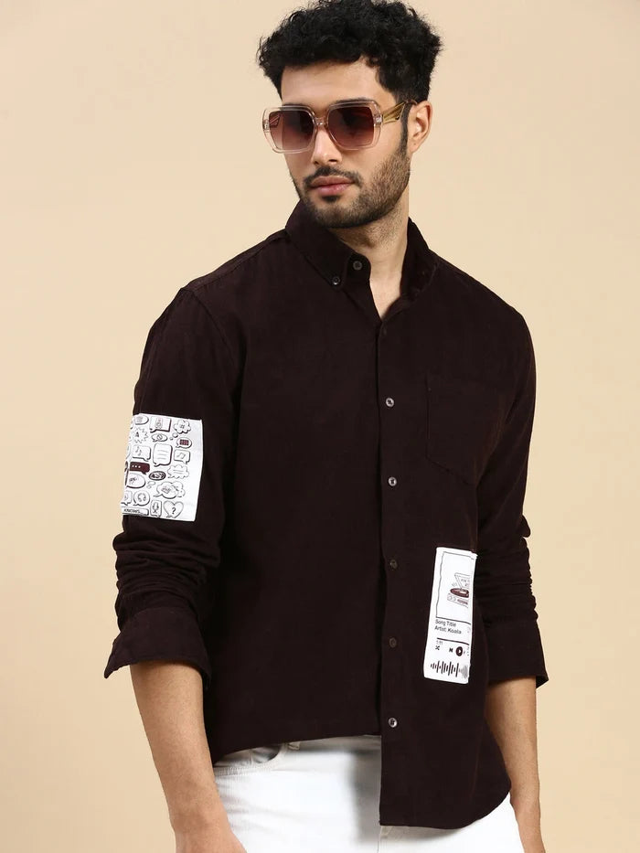 House Of Koala Relaxed Fit Brown Corduroy Shirt