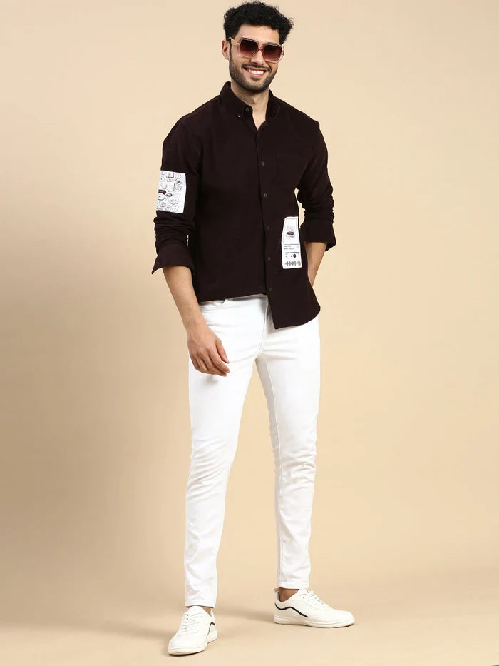 House Of Koala Relaxed Fit Brown Corduroy Shirt
