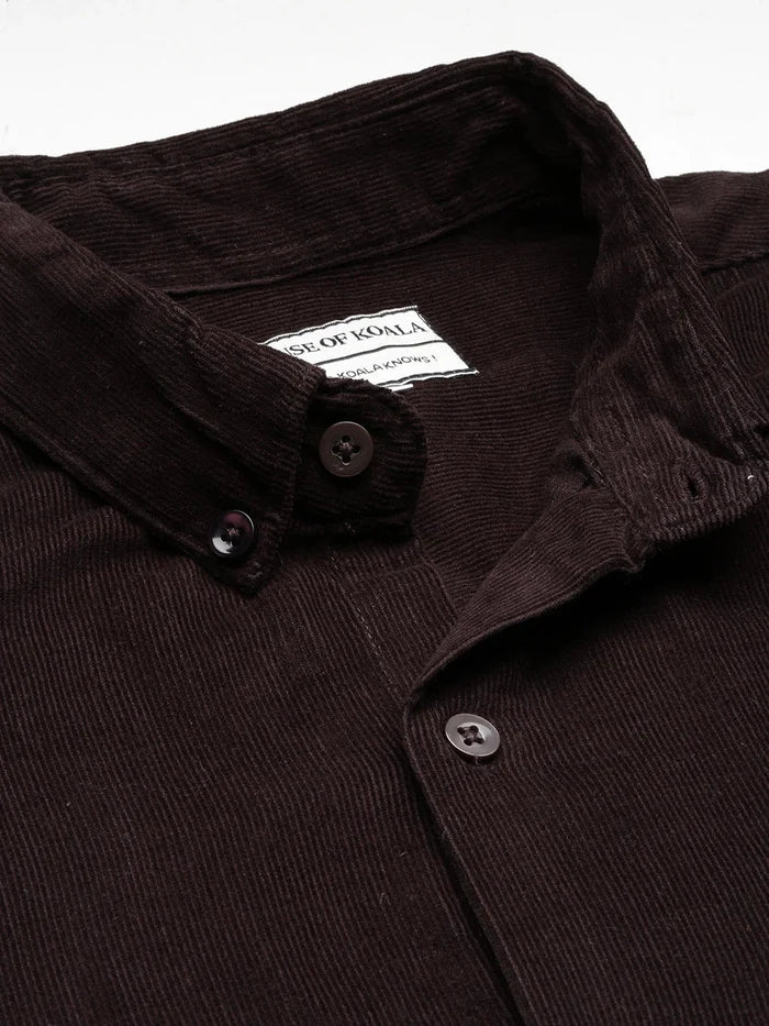 House Of Koala Relaxed Fit Brown Corduroy Shirt