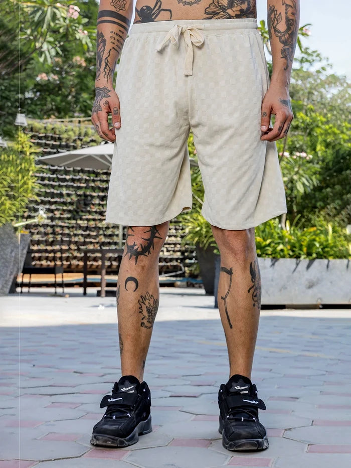 House Of Koala White Casual Wear Knitted All-Day Comfort Shorts