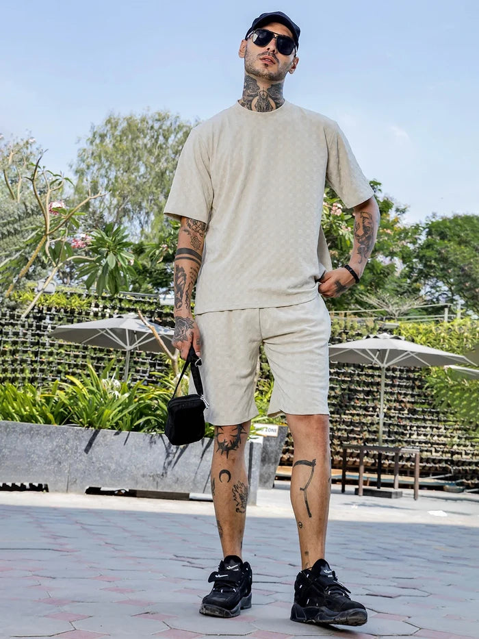 House Of Koala White Casual Wear Knitted All-Day Comfort Shorts