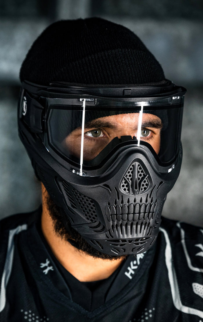 Black HSTL Skull Goggle with Clear Lens.