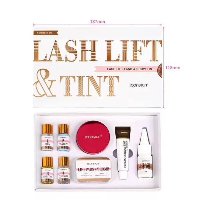 ICONSIGN Lash Lift & Tint Kit - Brown for Stunning Eyelashes & Eyebrows - SD Cosmetics Care