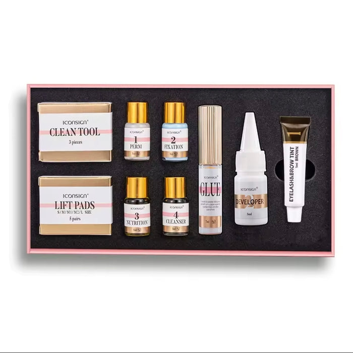 ICONSIGN Lash Lift & Tint Kit - Brown for Stunning Eyelashes & Eyebrows - SD Cosmetics Care