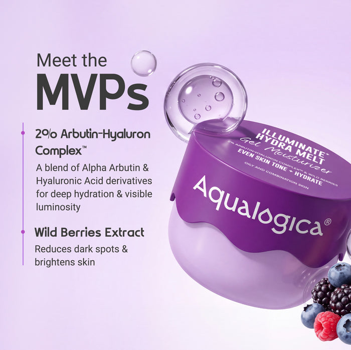 Illuminate+ Hydra Melt Gel Moisturizer with 2% Arbutin-Hyaluron Complex & Wild Berries  - 100 g