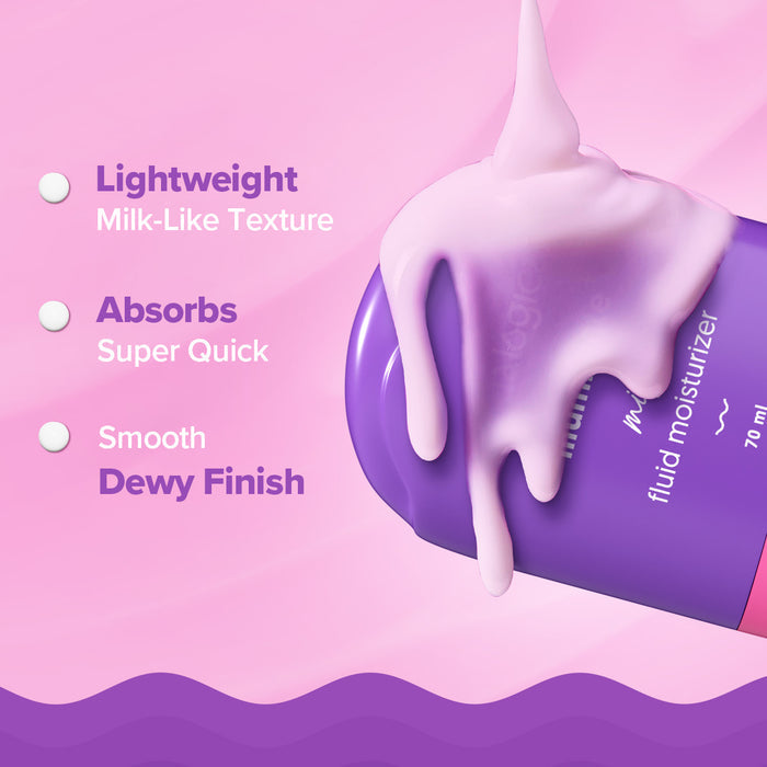 Lavender fluid texture with glossy skin finish