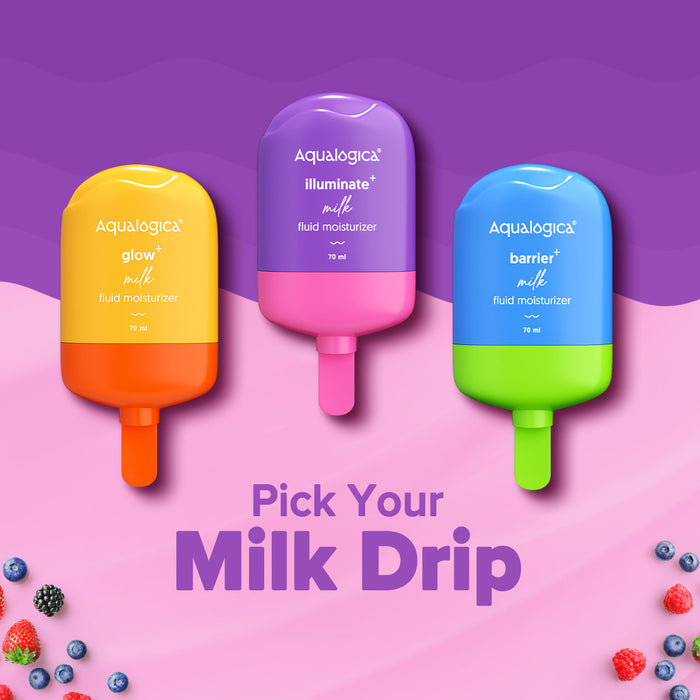 Pick Your Milk Drip range with colorful moisturizer variants