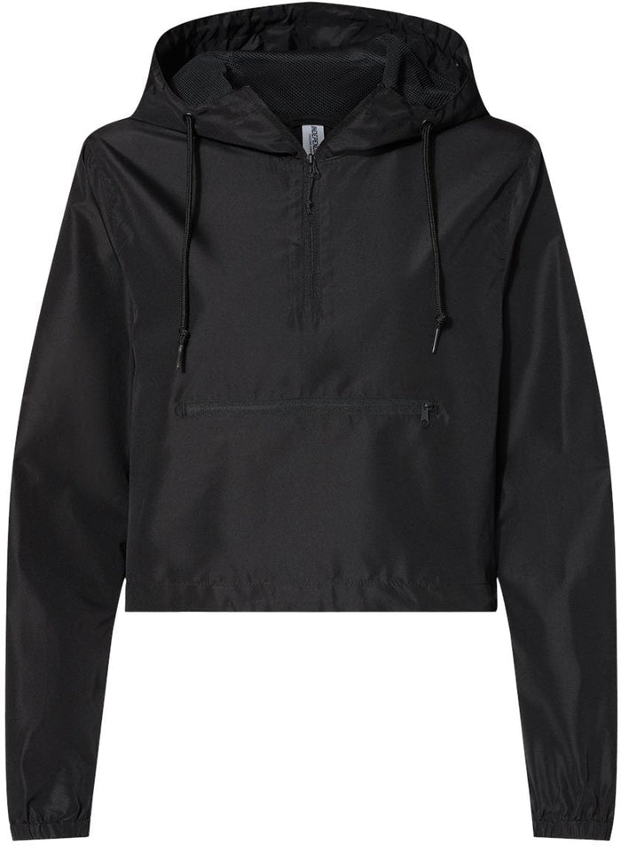 Independent Trading Co. Women's Lightweight Quarter-Zip Pullover Crop Windbreaker