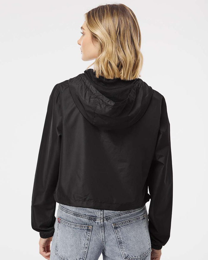 no-logo Independent Trading Co. Ladies Lightweight Quarter-Zip Pullover Crop Windbreaker-Outerwear-Independent Trading Co.-Thread Logic