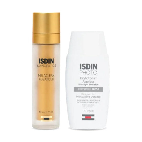 ISDIN Correct & Protect Duo with Melaclear Advanced serum and Eryfotona Ageless SPF 50