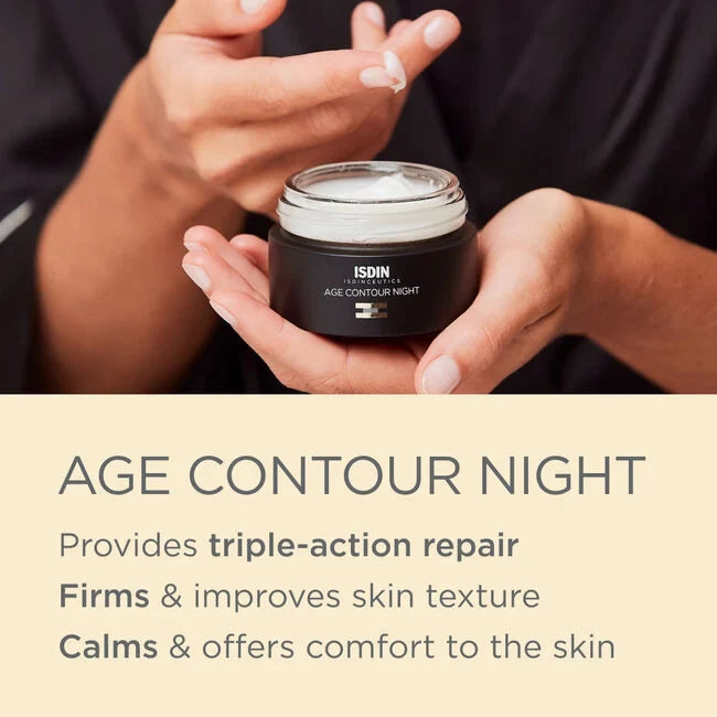 ISDIN Isdinceutics Age Contour Night jar with triple-action repair text