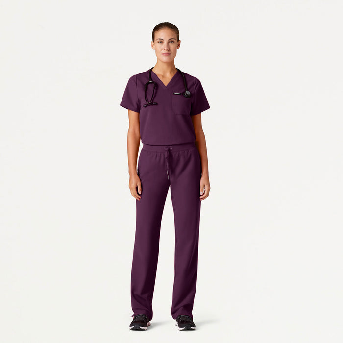 JAANUU Xenos Essential Knit-Waist Scrub Pant Eggplant - Get Scrubbed