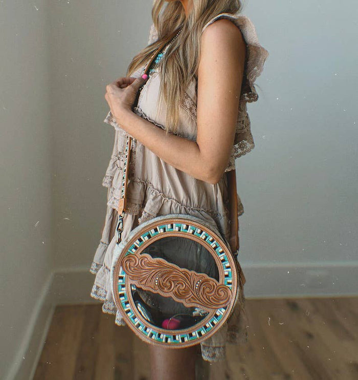 JANIE CLEAR ROUND crossbody |