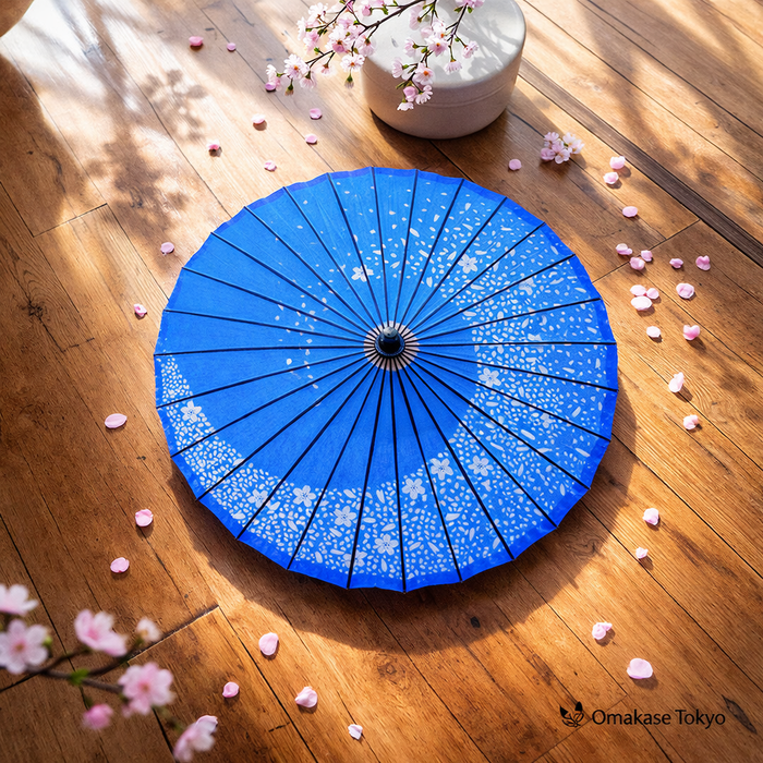 Blue Cherry Blossom Swirl
