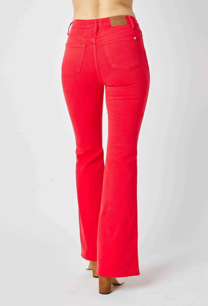 Judy Blue Tummy Control Red Flare
