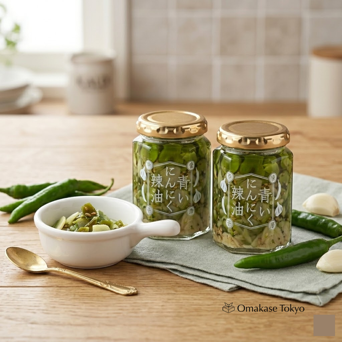 KALDI Green Garlic Spicy Oil 4.2 oz (120 g) x 2 Jars