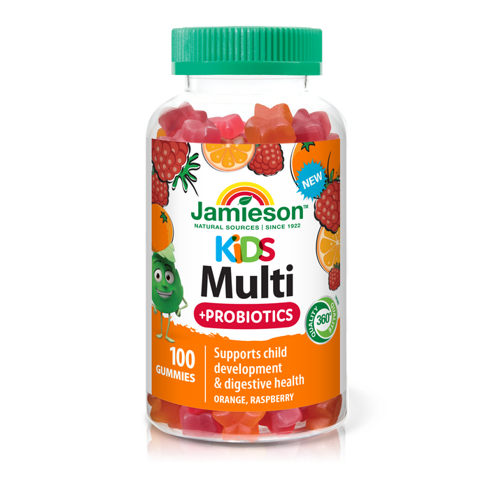 31002073 Jamieson Kids Multivitamin + Probiotic Gummies 31002073_J_GUM_KidsMulti+Probiotic_OrangeRasp_625cc_R2075_BTL_MAIN