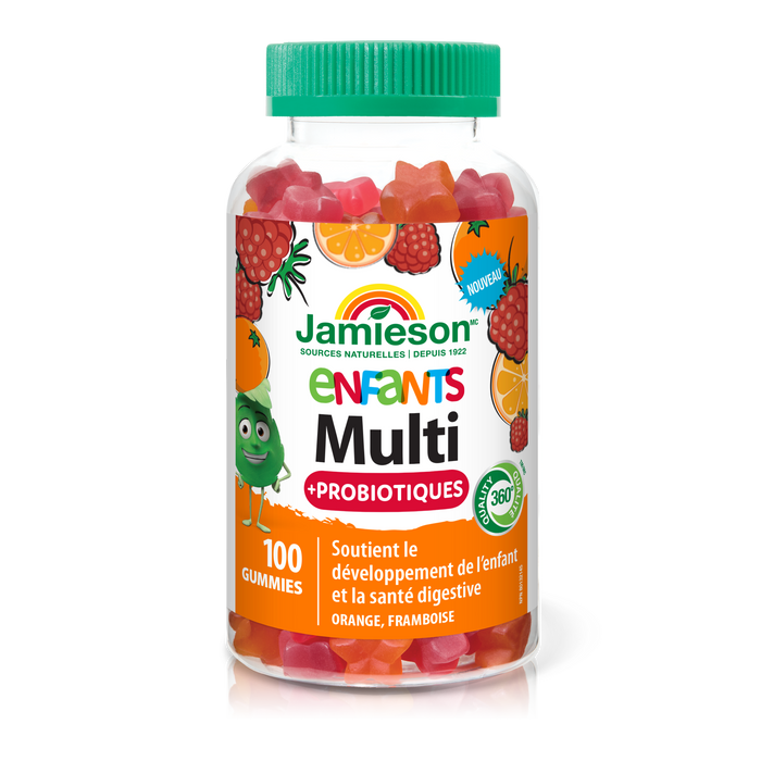 31002073 Jamieson Kids Multivitamin + Probiotic Gummies 31002073_J_GUM_KidsMulti+Probiotic_OrangeRasp_625cc_R2075_BTL_MAIN2