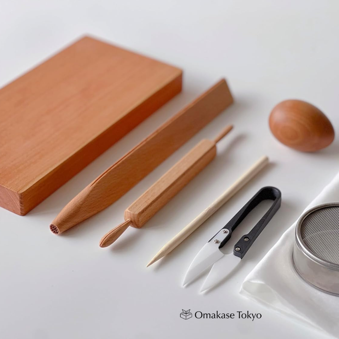 Kitashien Japanese Wagashi Tool Set, 8 Pieces with Box