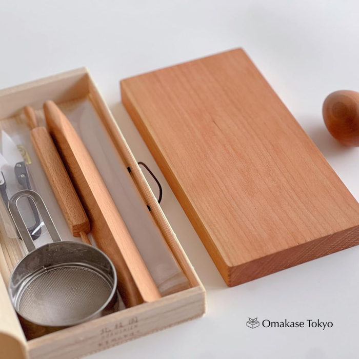 Kitashien Japanese Wagashi Tool Set, 8 Pieces with Box