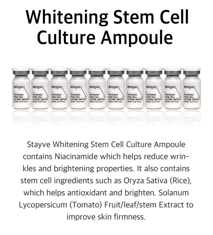 Korean Stayve Whitening Stem Cell Culture Ampoule 8ml 1 vial - SD Cosmetics Care