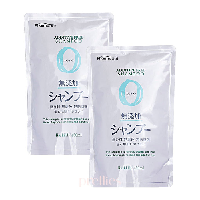 Kumano Yushi Pharmaact Zero Additive Free Shampoo (Refill) 450ml x2pcs