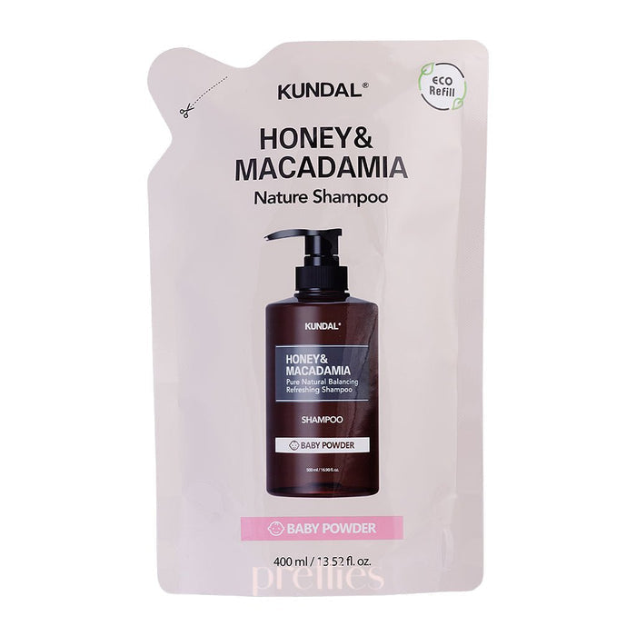 KUNDAL Honey & Macadamia Nature Shampoo 400ml - Baby Powder (Refill)