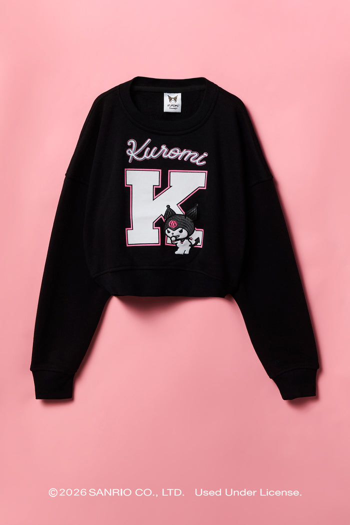 Kuromi™ Girls Embroidered Fleece Sweatshirt