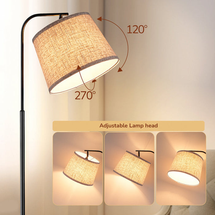 Lampadaire table d'appoint 62" Noir/Ébène