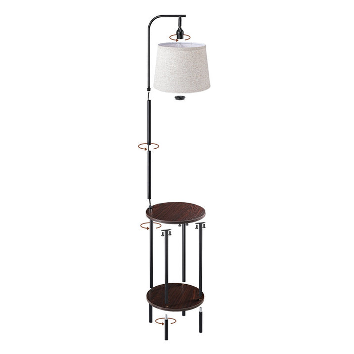 Lampadaire table d'appoint 62" Noir/Ébène