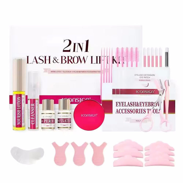 Lash And Brow Lift Kit - DIY Eyelash Perm with Strong Adhesion, Easy Use, & Natural Ingredients - SD Cosmetics Care